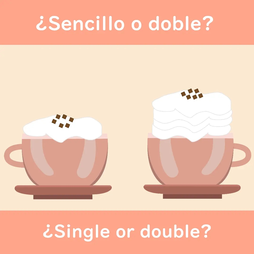 Italki - ¿SENCILLO O DOBLE? ☕ SENCILLO - Single O - Or DOBLE - Double ...