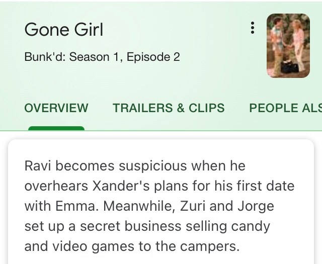 italki Does "Gone girl" in Bunk'd mean disappearing girl crazy