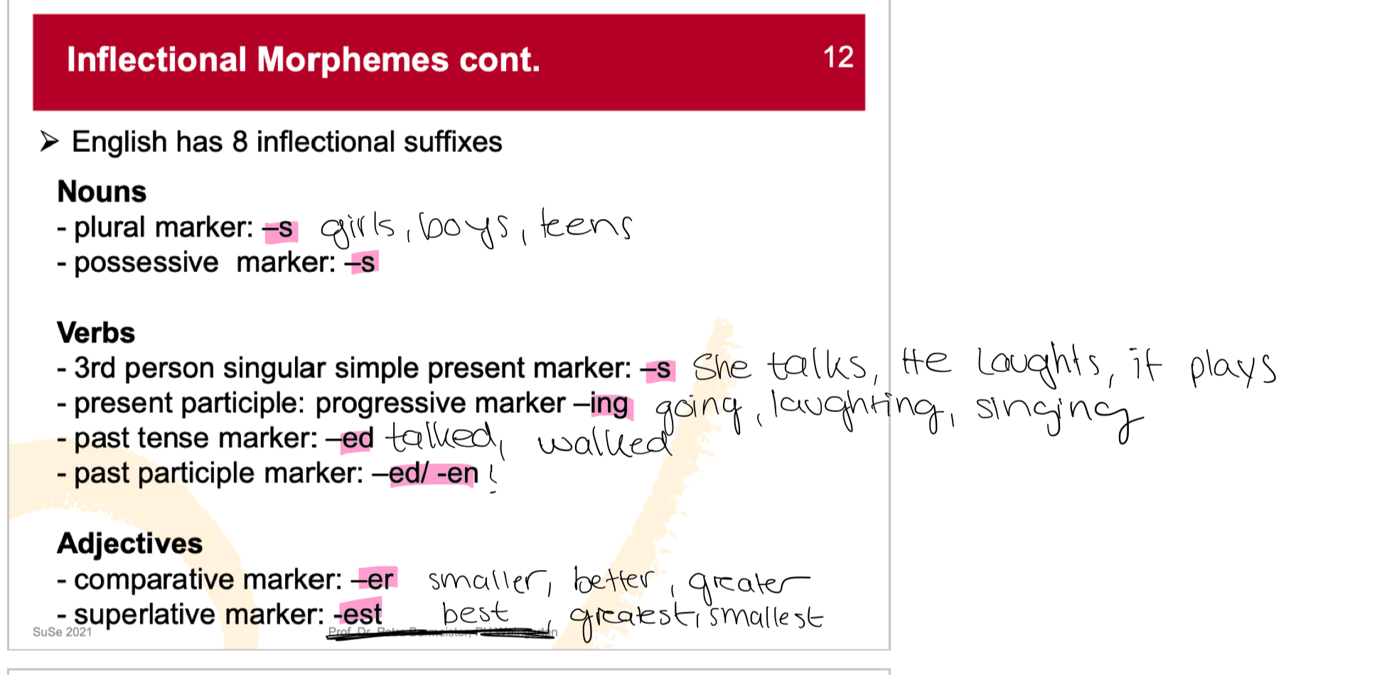 italki - Inflectional morphemes I wrote some examples down. Are these ...