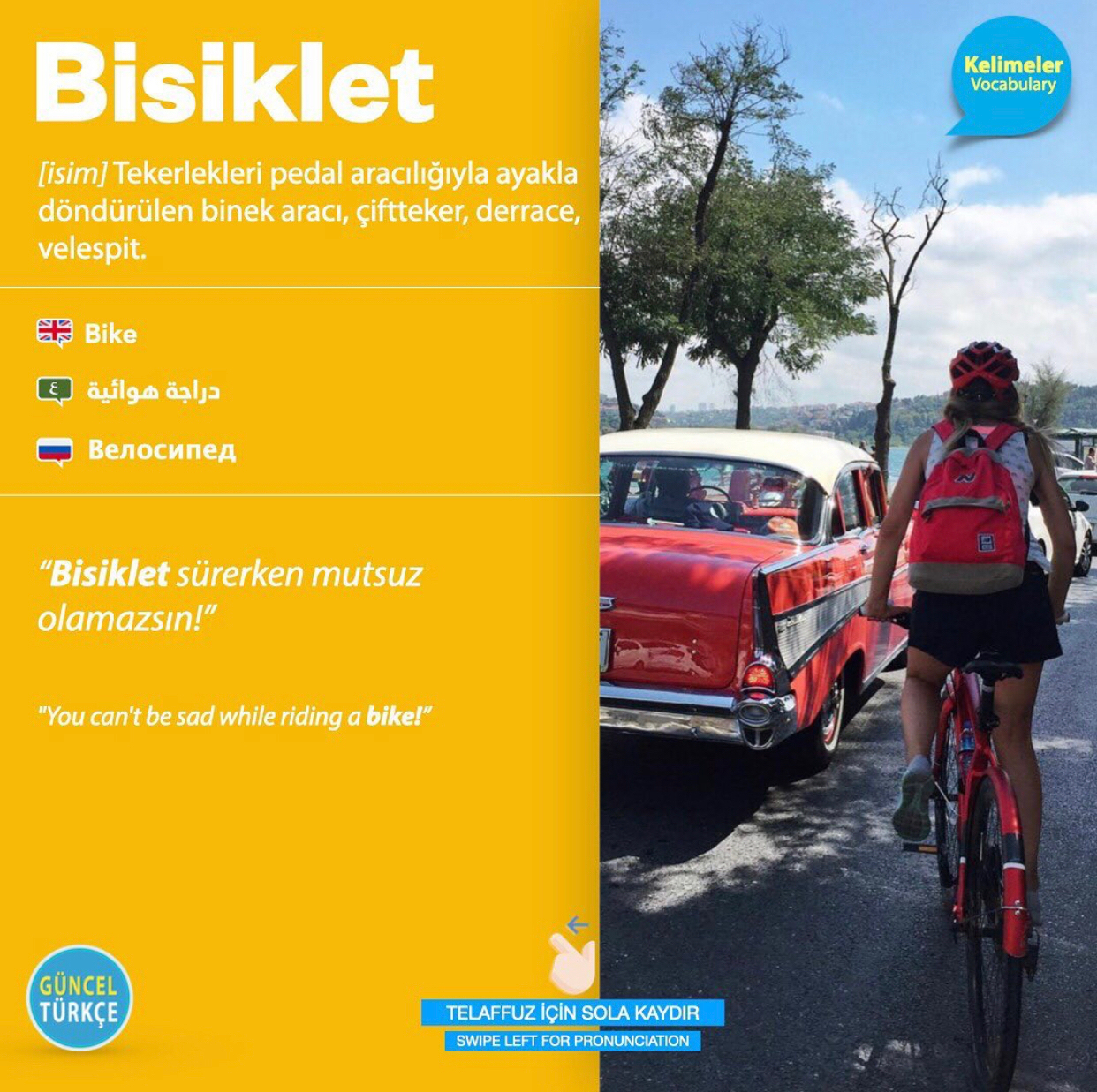 italki “Bisiklet sürerken mutsuz olamazsın!”🚴🏻‍♀️ “You can’t be sad