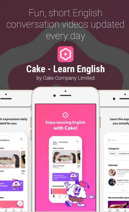 Cake cho Android 3.2.2 - Học tiếng Anh giao tiếp qua video - Download.com.vn