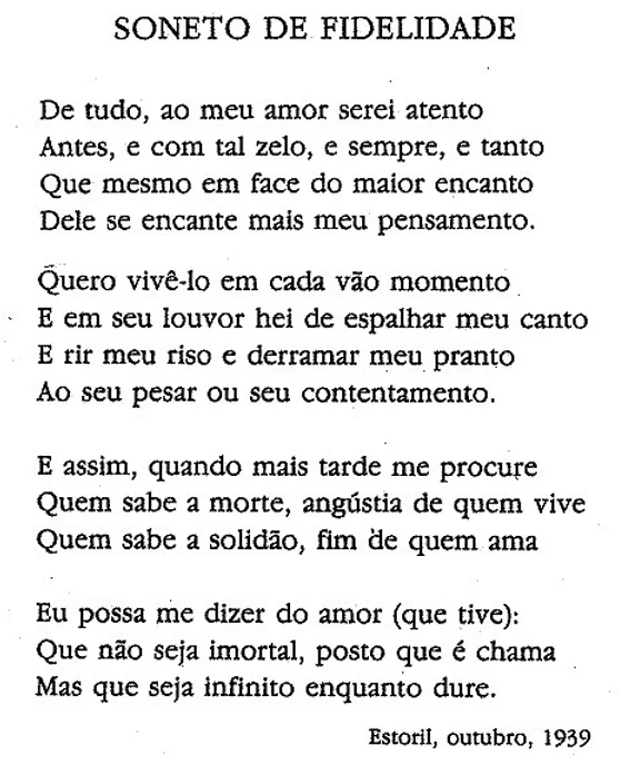 Soneto de Fidelidade